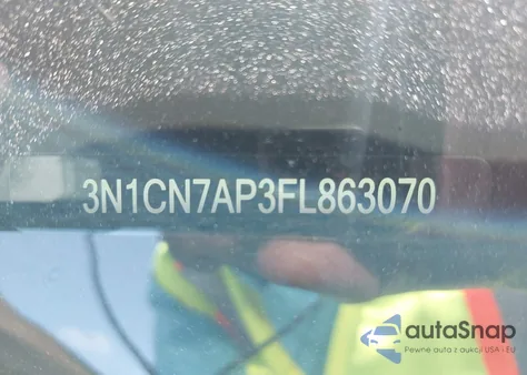 2015 Nissan Versa 1.6 Sv z USA, uszkodzony, nr VIN 3N1CN7AP3FL863070